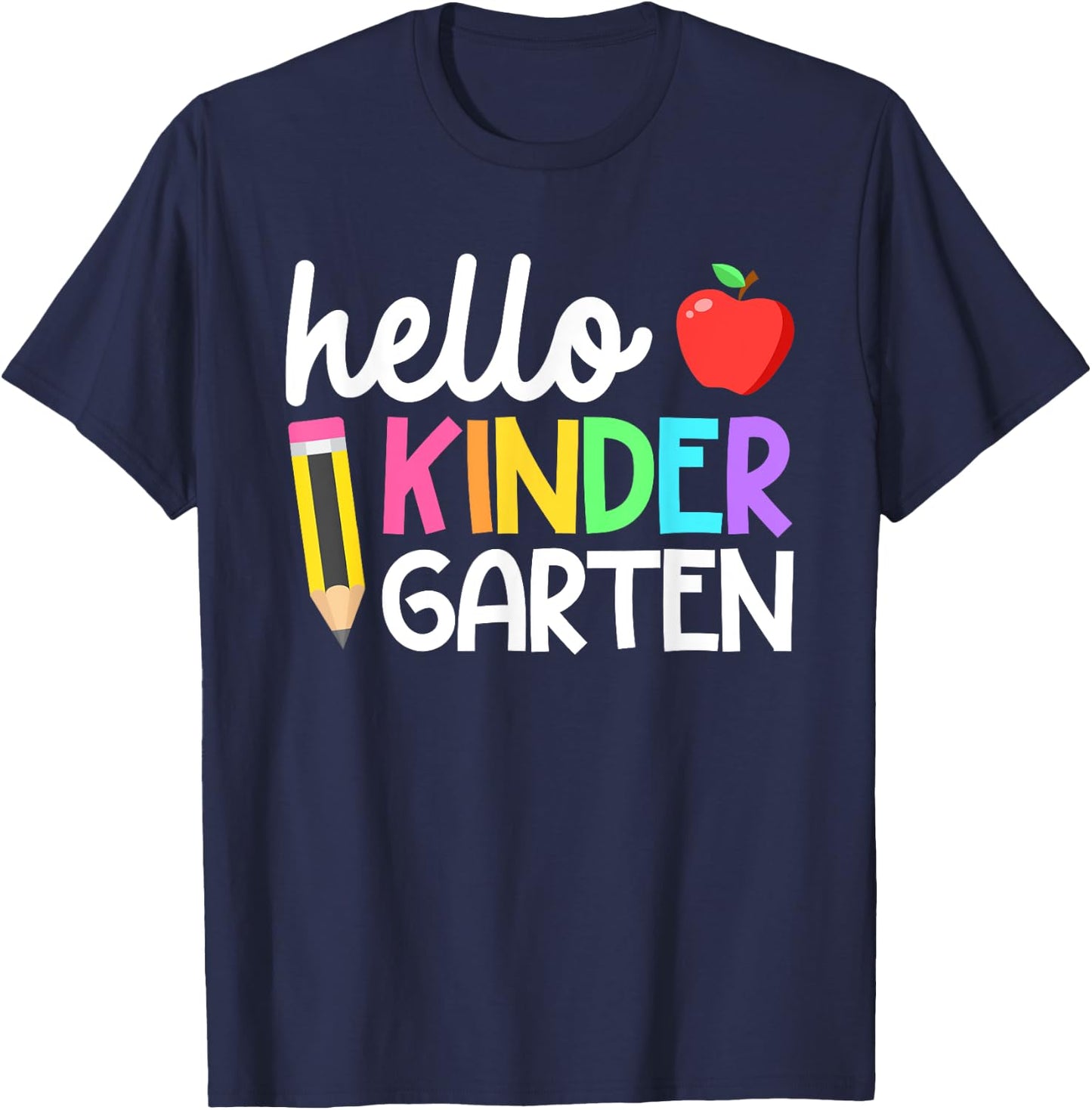 Hello Kindergarten Team Kinder Back to School Teacher Kids T-Shirt - T-Shirt | Navy