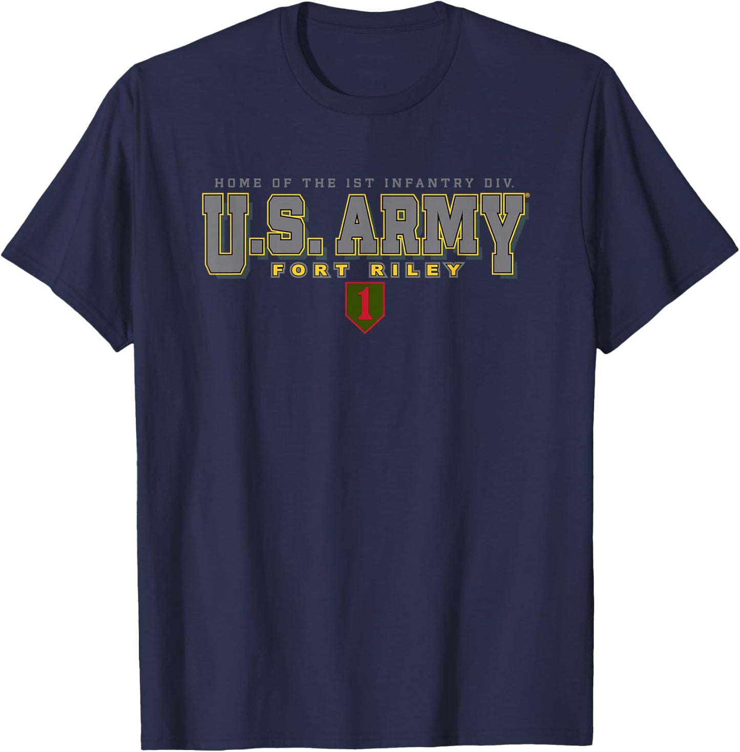Fort Riley United States Army Military Black T-Shirt - T-Shirt | Navy