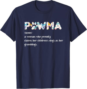 Pawma Dog Mom Dogs Owner Lover Puppies Animal Rescue T-Shirt - T-Shirt | Navy