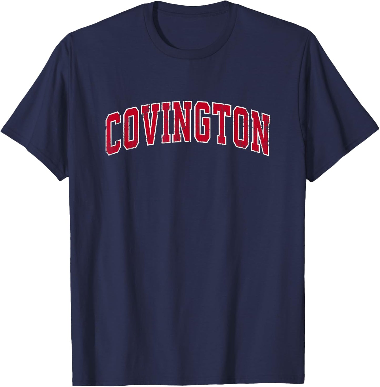 Covington Georgia GA Vintage Sports Design Red Design T-Shirt - T-Shirt | Navy