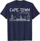 Cape Town South Africa City Skyline Map Travel T-Shirt - T-Shirt | Navy