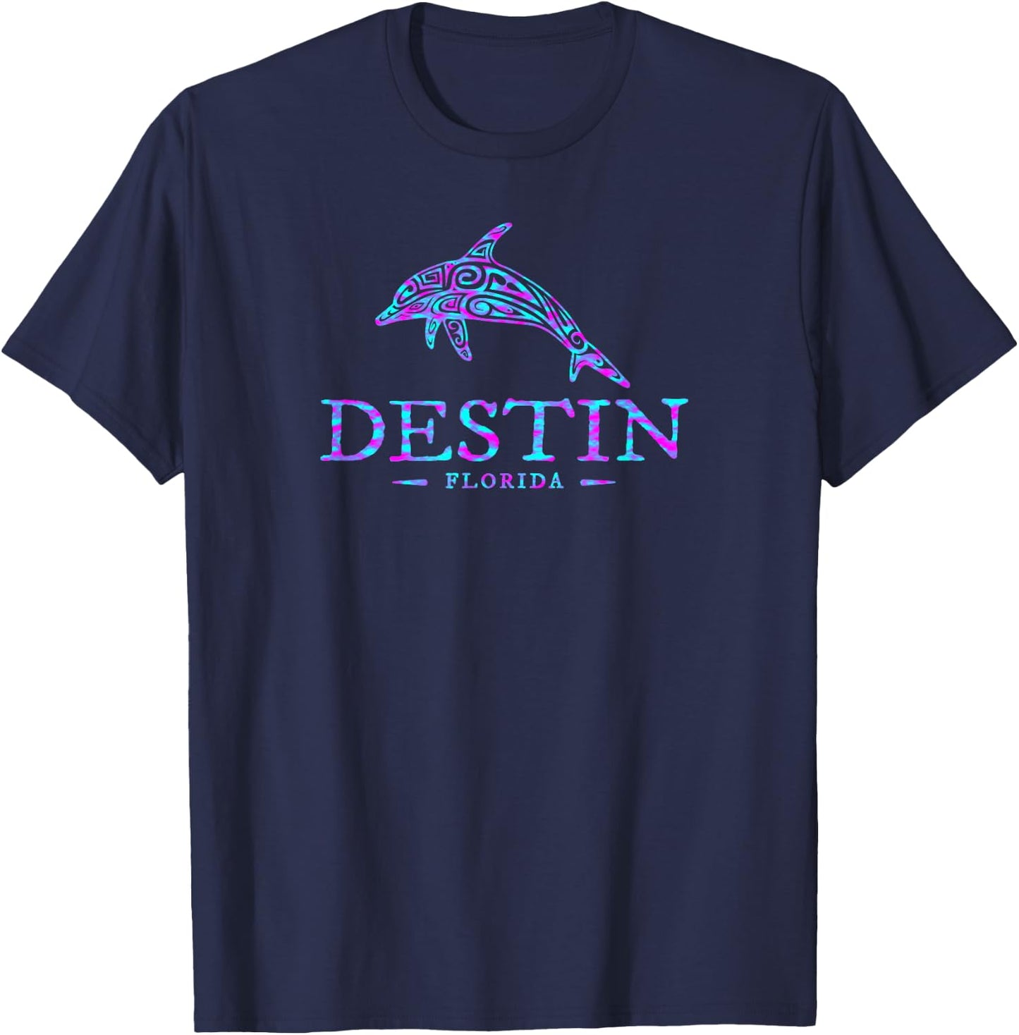 Destin Florida Dolphin Boys Girls Toddler Vacation Souvenir T-Shirt - T-Shirt | Navy