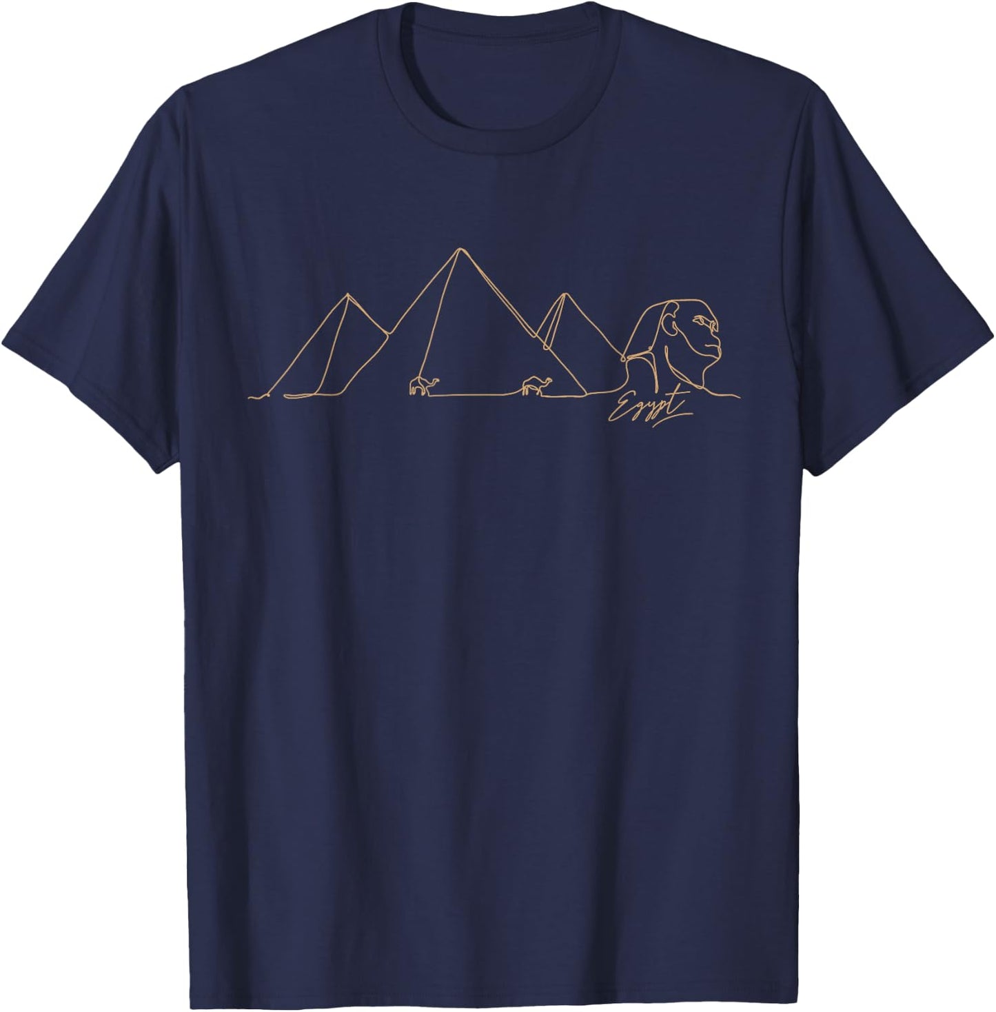 Large pyramids and sphinx of Egypt - elegant design T-Shirt - T-Shirt | Navy