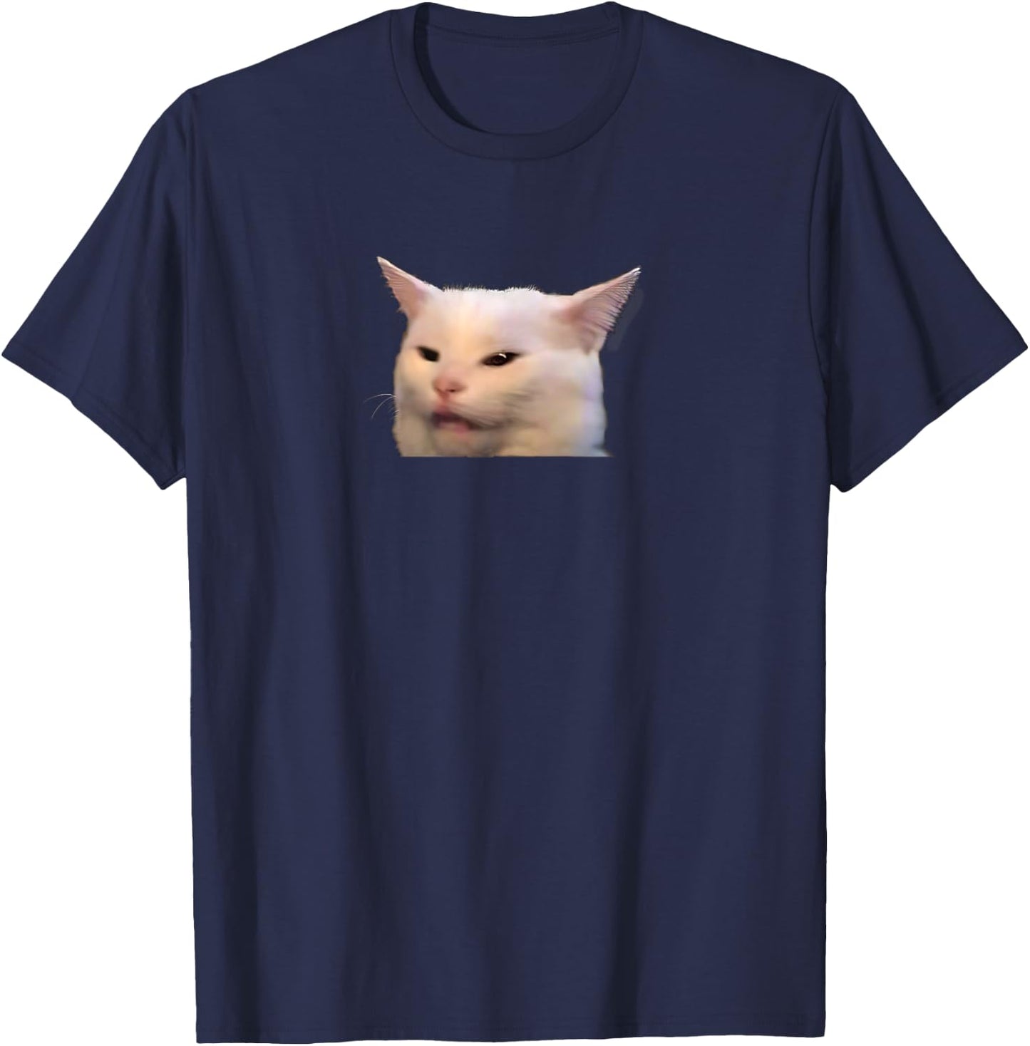 Woman yelling at table dinner cat meme dank T-Shirt - T-Shirt | Navy