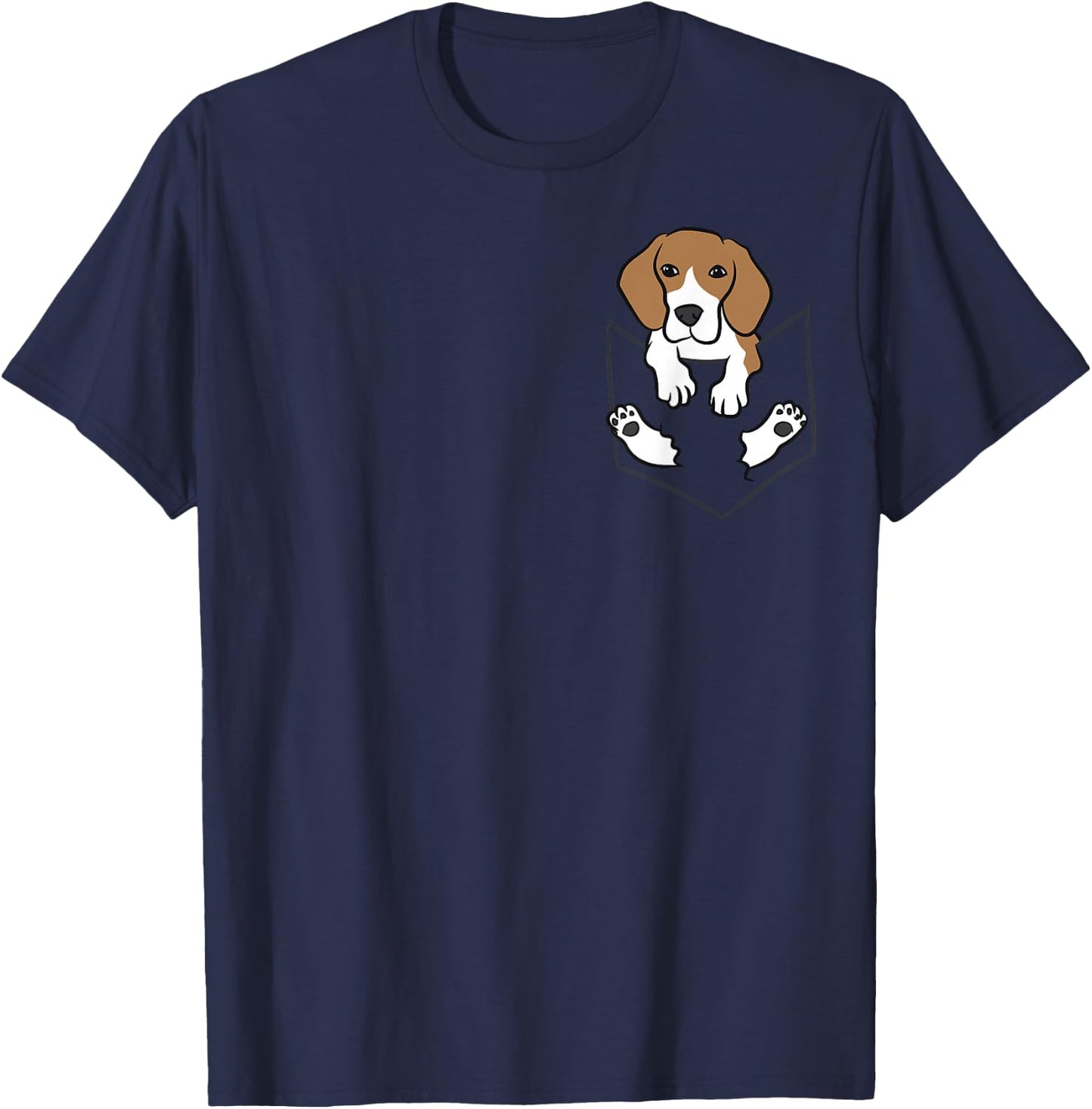 Beagle Dog in The Pocket Cute Pocket Beagle Small T-Shirt - T-Shirt | Navy