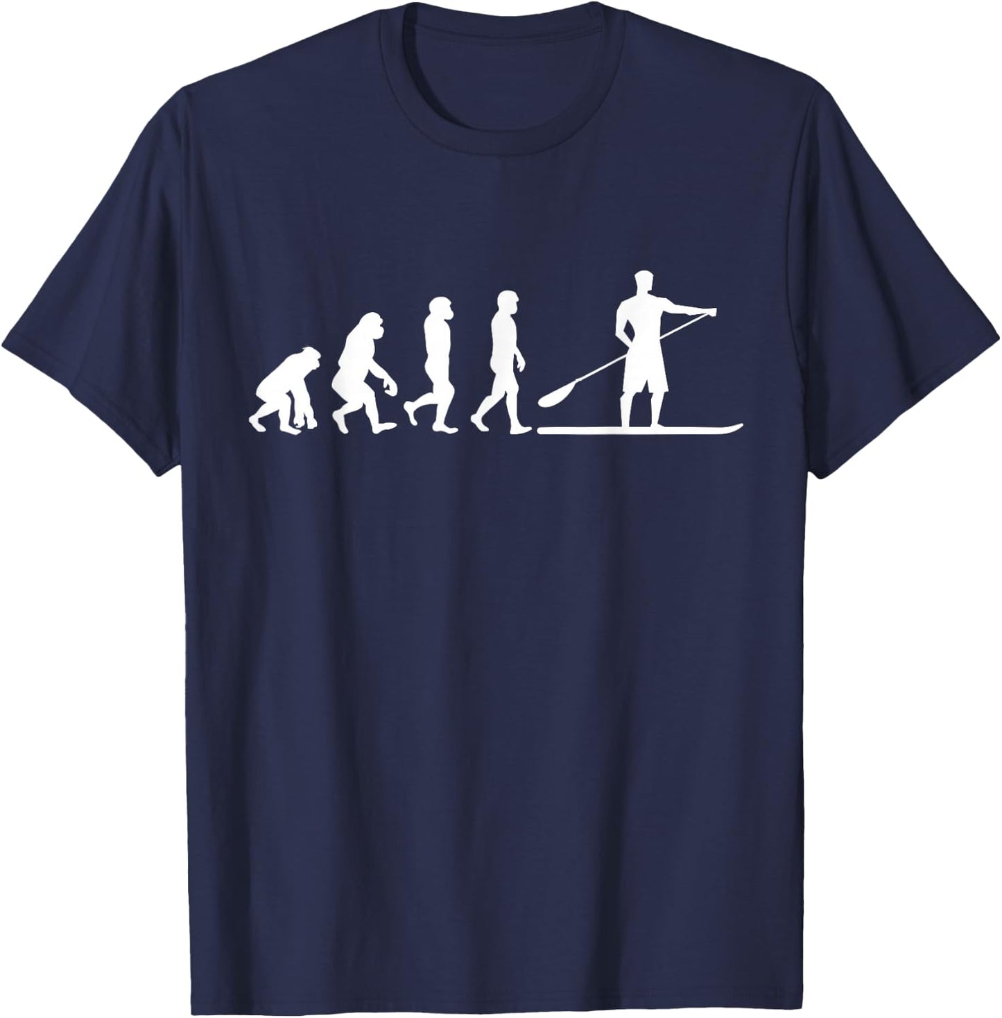 Stand Up Paddleboarder Evolution Gift SUP T-Shirt - T-Shirt | Navy