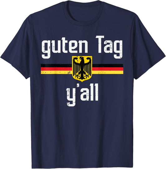 Guten Tag Yall German Flag Eagle Oktoberfest Men Women Kids T-Shirt - T-Shirt | Navy
