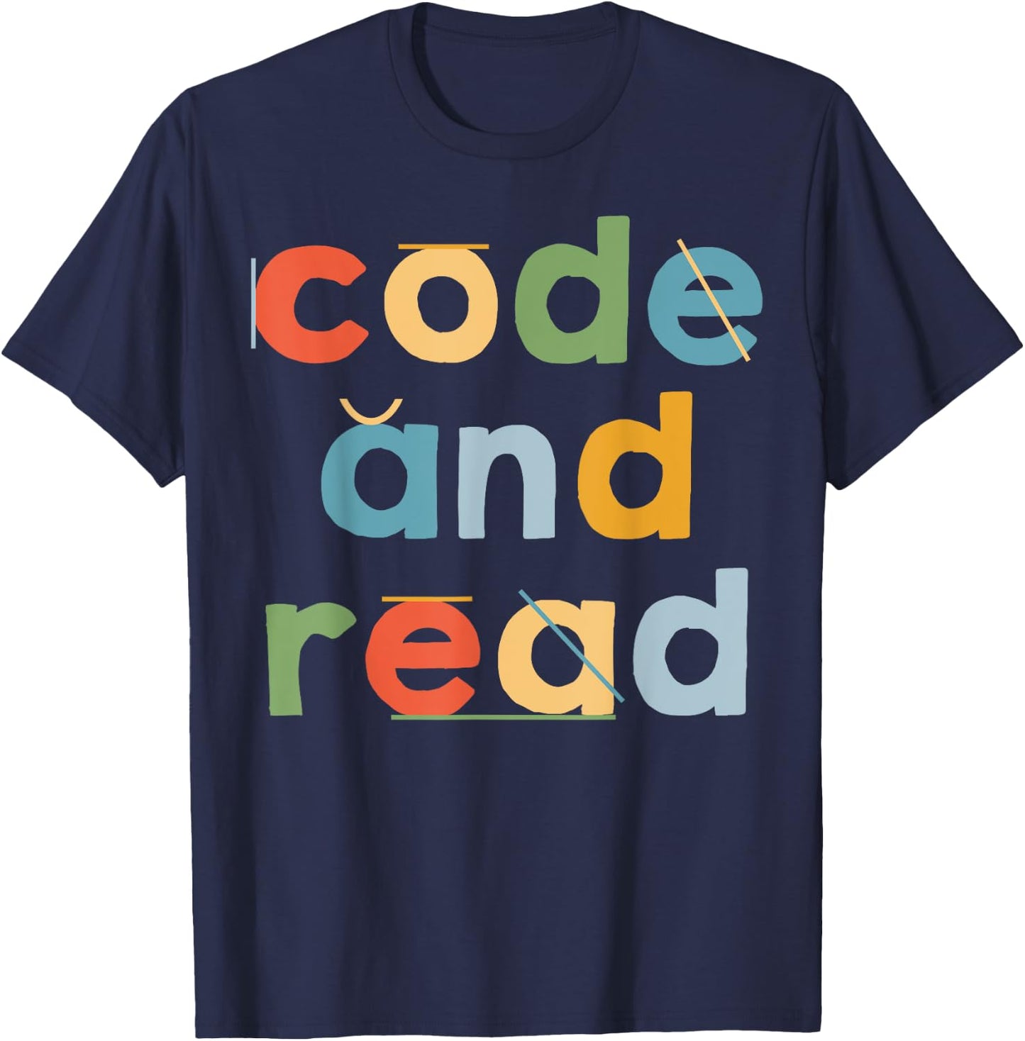 Code And Read Dyslexia Learning Disability Dyslexic Women T-Shirt - T-Shirt | Navy