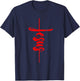 Jesus Christian Cross Art Cursive Inspiring Gift Men Women T-Shirt - T-Shirt | Navy