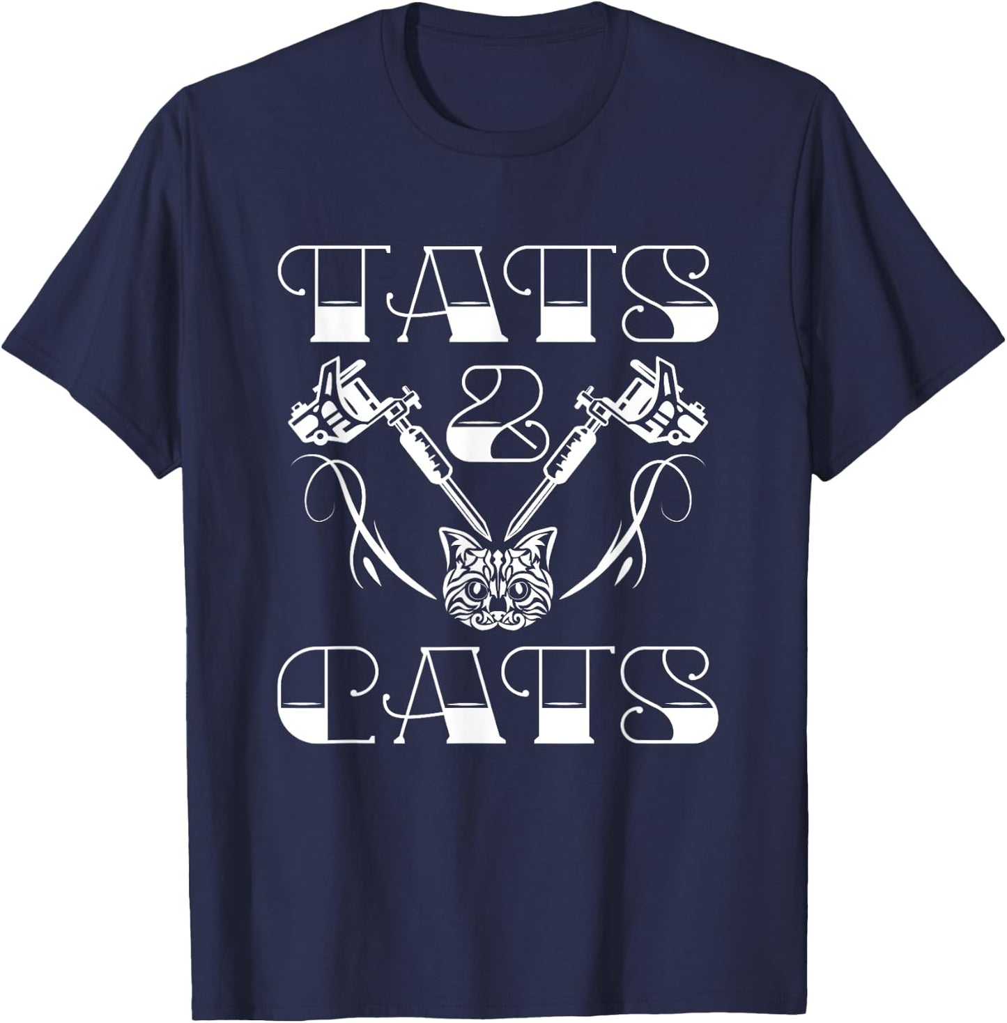 Tats And Cats Tattoo T-Shirt - T-Shirt | Navy