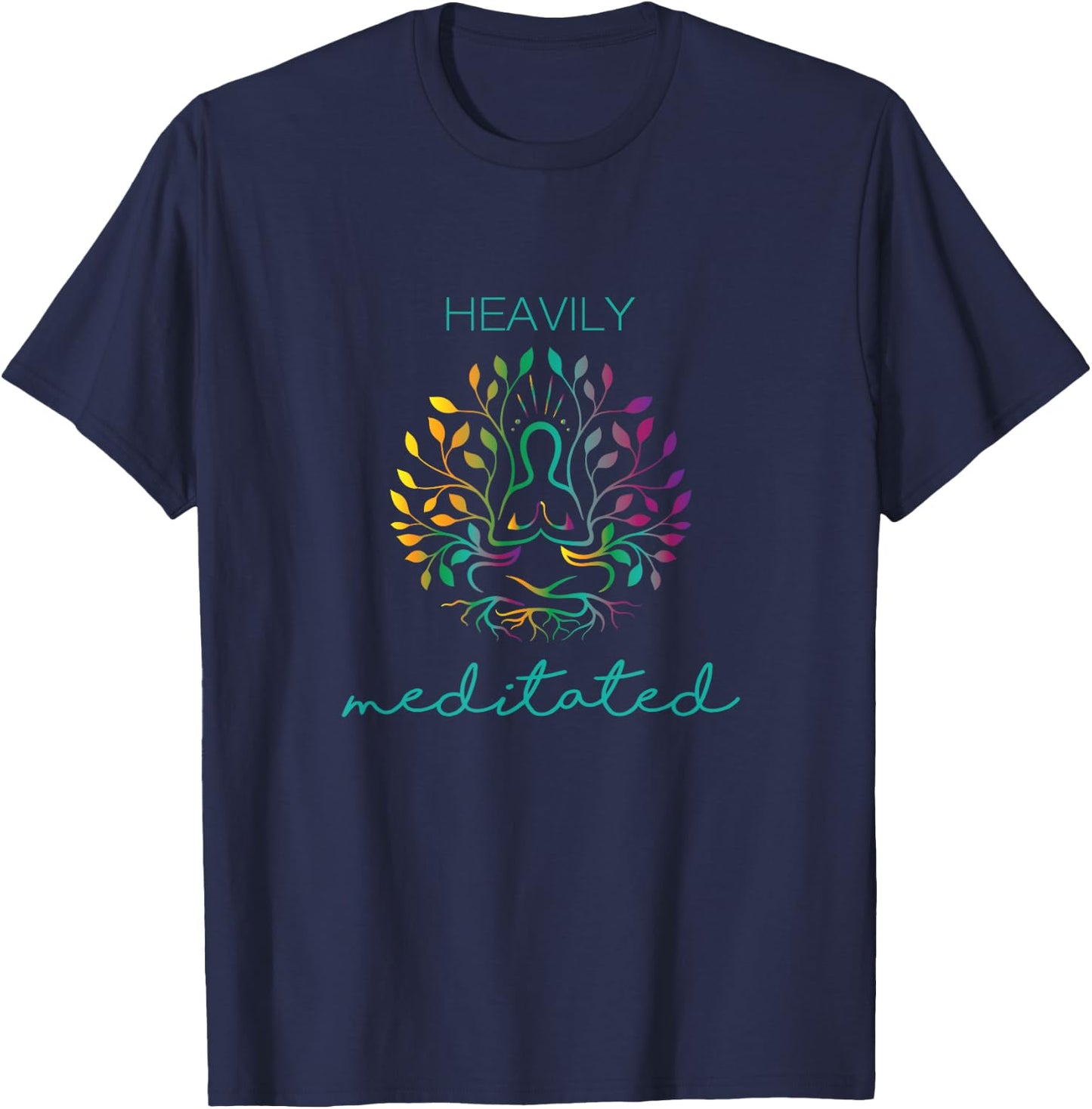 Heavily Meditated Yoga Meditation T-Shirt - T-Shirt | Navy