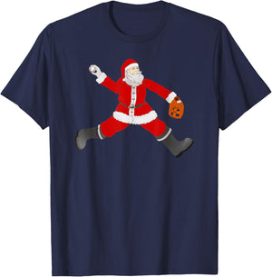 Baseball Santa Christmas No Hitter Pitcher Pitching Santa T-Shirt - T-Shirt | Navy
