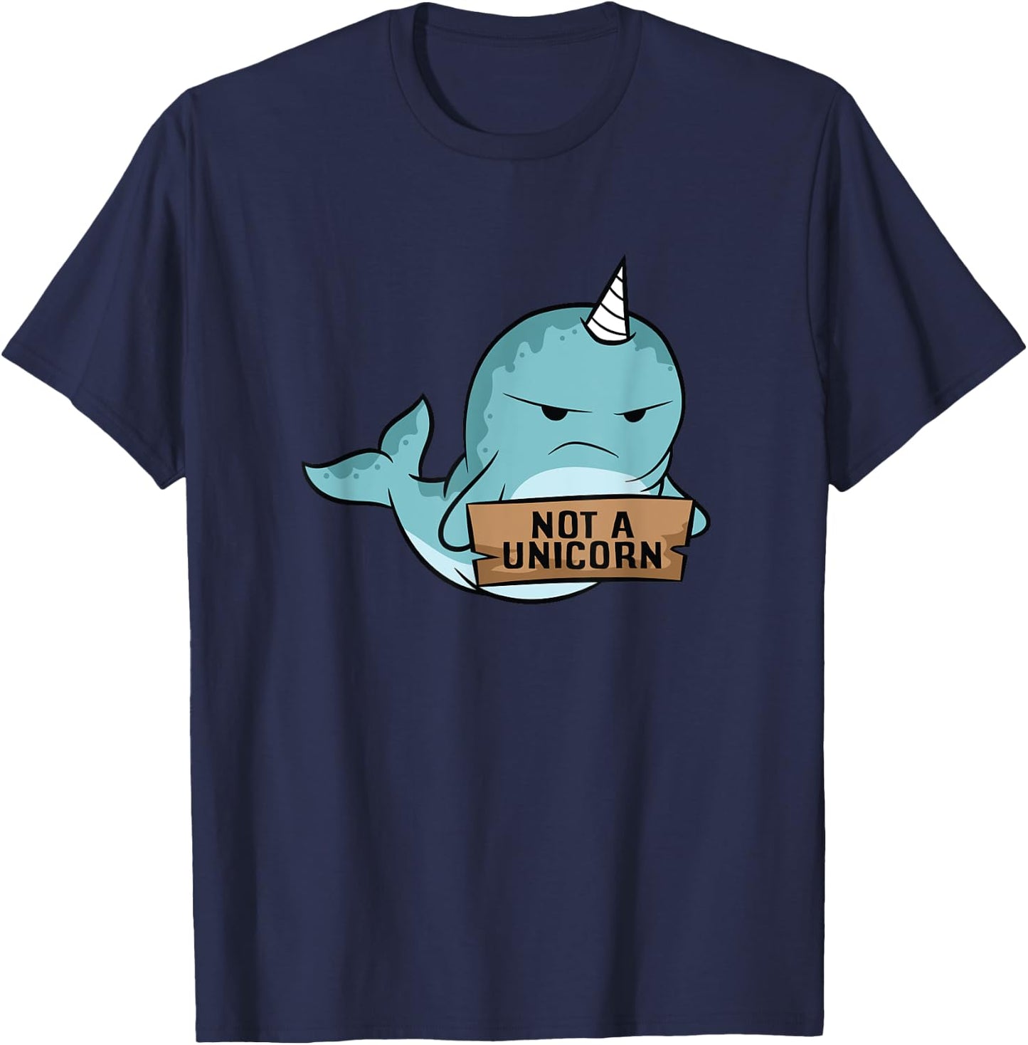 Narwhal Not A Unicorn Cute Narwhale T-Shirt - T-Shirt | Navy