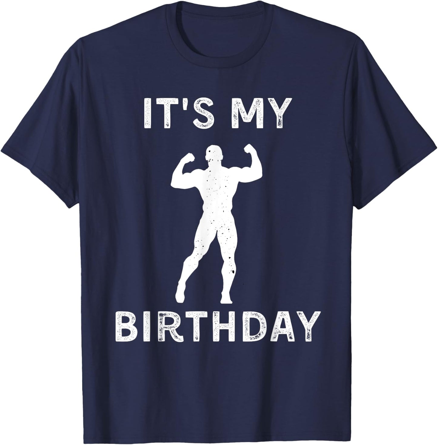 It's My Birthday Lifting Weights Lover Vintage Retro T-Shirt - T-Shirt | Navy