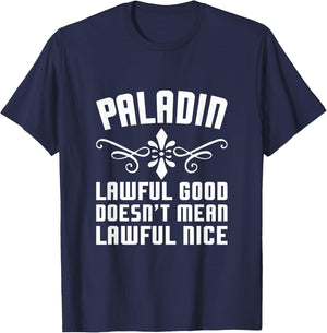 Paladin Lawful Good Funny Tabletop Roleplaying RPG Gamer Men T-Shirt - T-Shirt | Navy