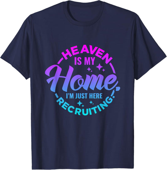 Heaven Is My Home Christian Religious Jesus T-Shirt - T-Shirt | Navy
