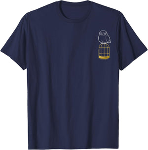 Harry Potter Hedwig Cage Left Chest Outline T-Shirt - T-Shirt | Navy