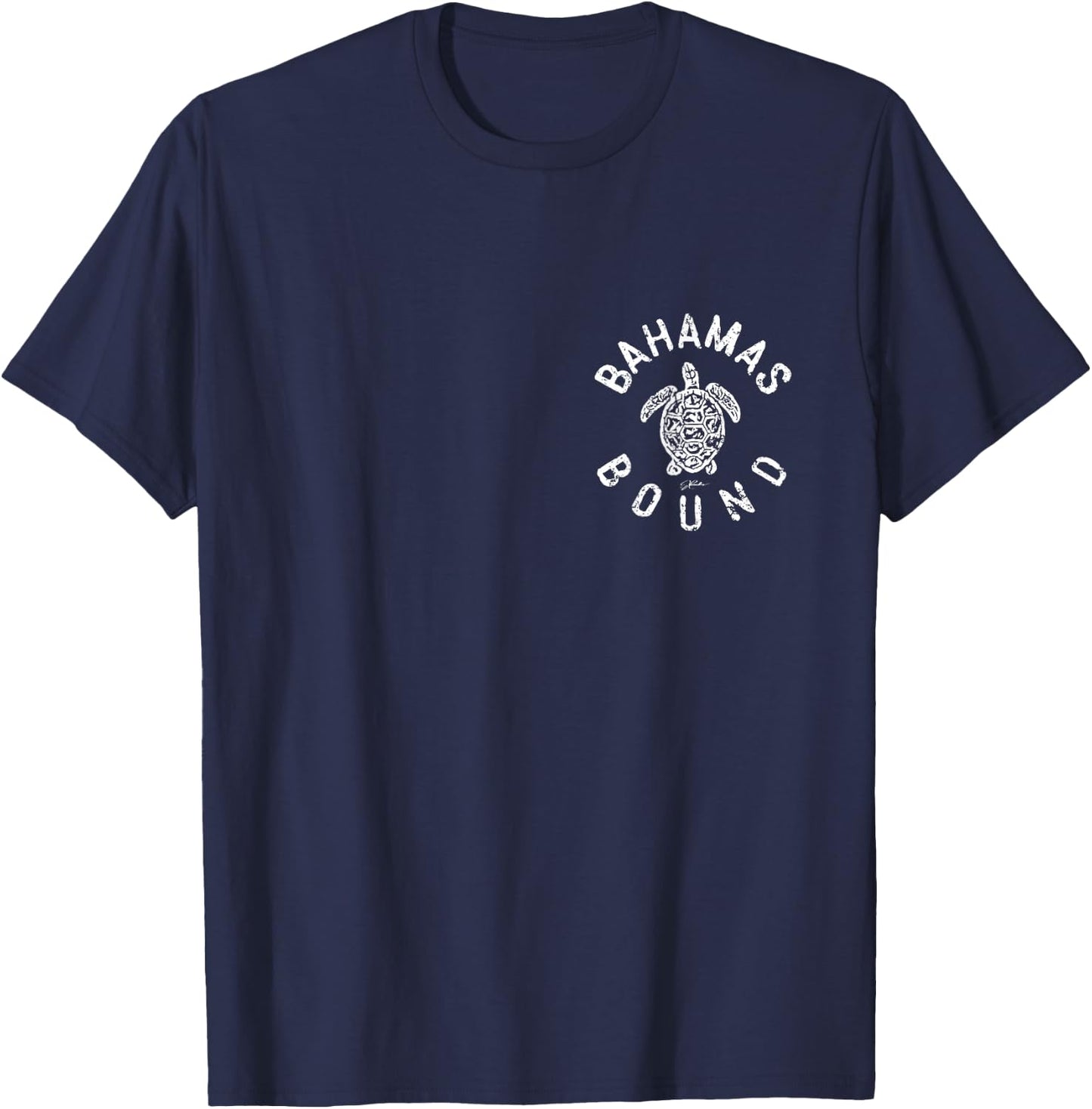 JCombs: Bahamas Bound Sea Turtle, Beach (2-Sided) T-Shirt - T-Shirt | Navy