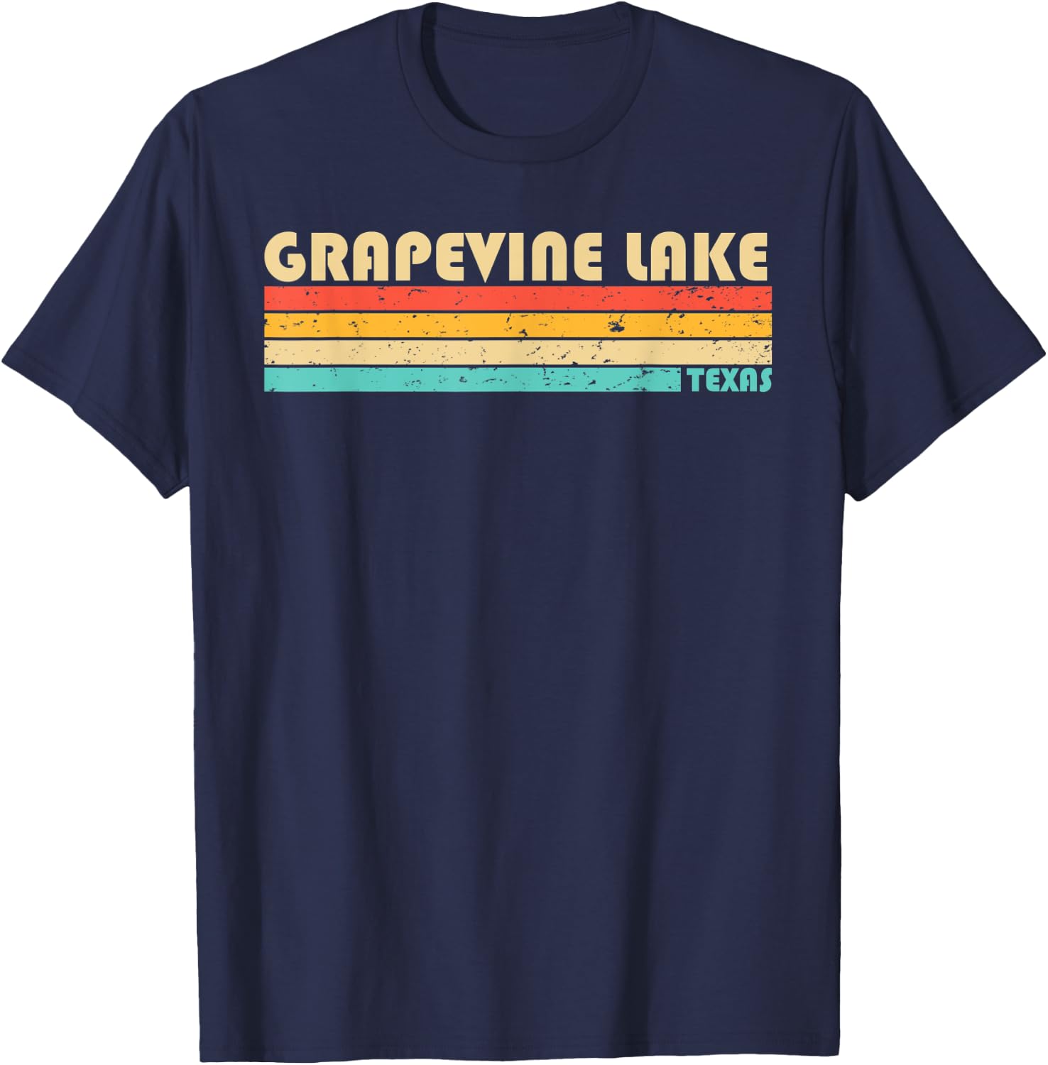 GRAPEVINE LAKE TEXAS Funny Fishing Camping Summer T-Shirt - T-Shirt | Navy