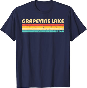 GRAPEVINE LAKE TEXAS Funny Fishing Camping Summer T-Shirt - T-Shirt | Navy