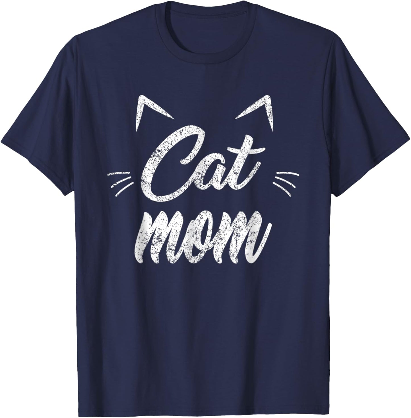 Funny Vintage Best Cat Mom Ever Cat Mother's day T-Shirt - T-Shirt | Navy