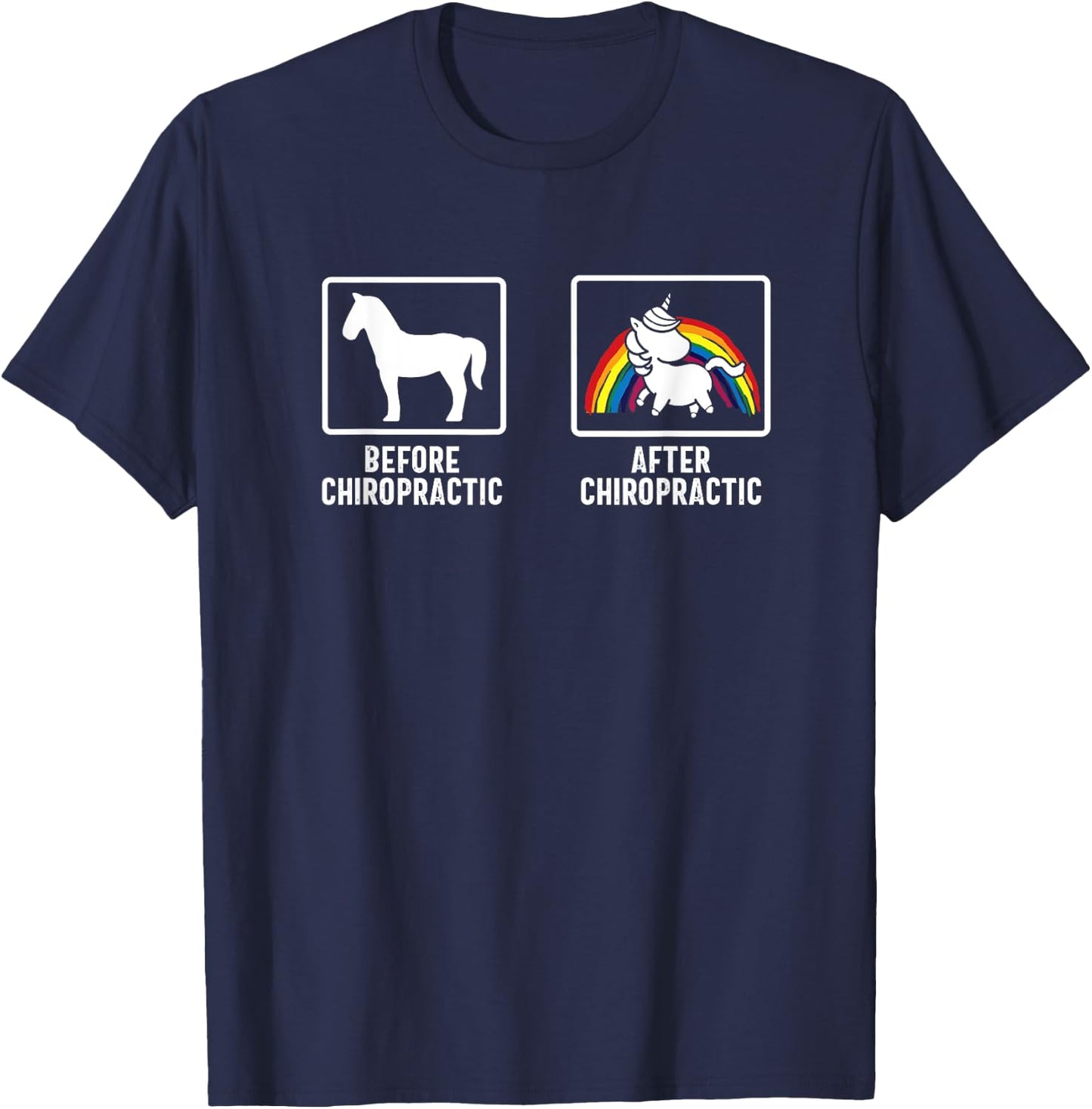 Chiropractor Unicorn Chiropractic Assistant Therapy T-Shirt - T-Shirt | Navy