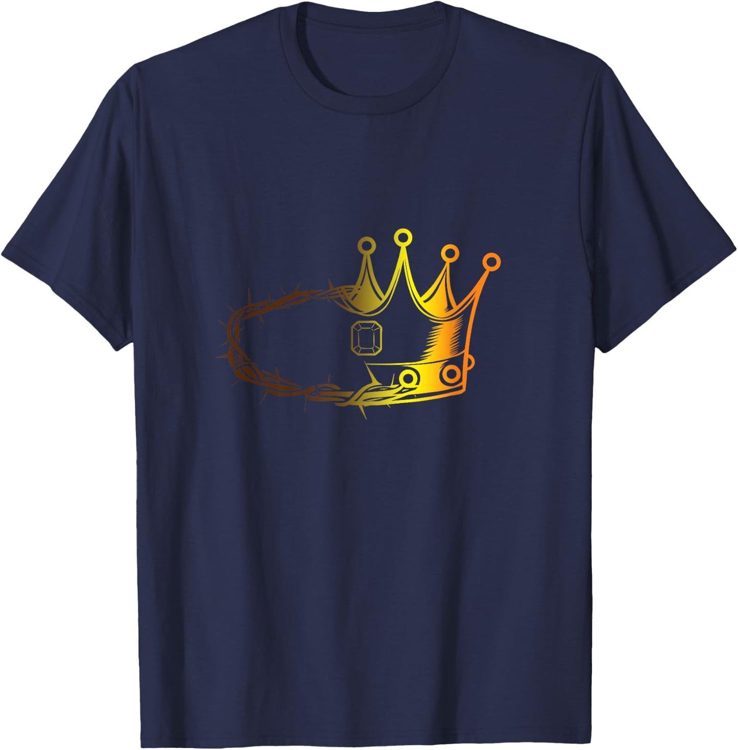 God Follower Catholic Christian Biblical Jesus Thorn Crown T-Shirt - T-Shirt | Navy