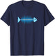 Fish bone sound waves music pulse audio equalizer heartbeat T-Shirt - T-Shirt | Navy