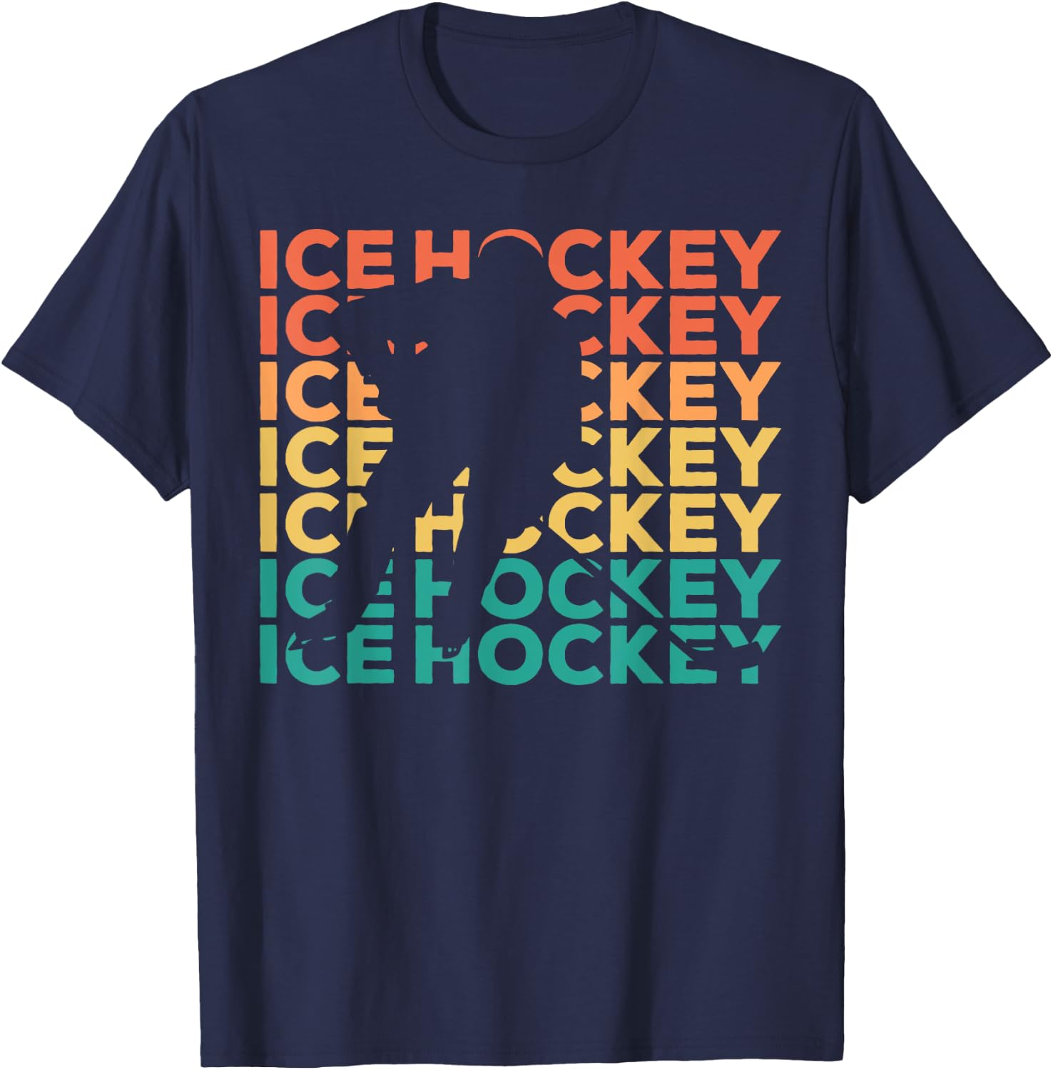 Retro Vintage Ice Hockey Gift Ice Hockey Players T-Shirt - T-Shirt | Navy