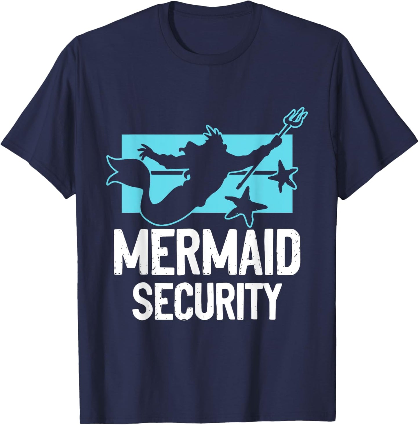 Mermaid Security - Merman Mermaid Party Swimming Sea Waves T-Shirt - T-Shirt | Navy