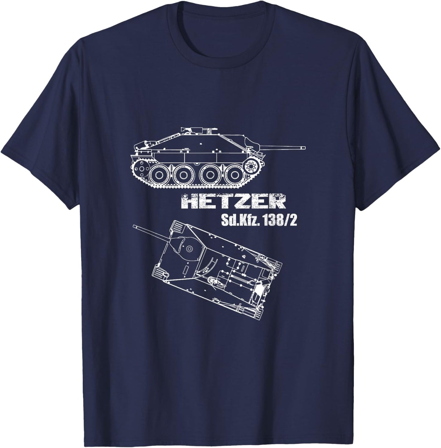 Tank destroyer Hetzer Sd.Kfz. 138/2 German Wehrmacht WW 2 T-Shirt - T-Shirt | Navy