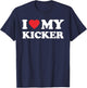 I Love My Kicker Mom Dad Mother Father Men Women Football T-Shirt - T-Shirt | Navy