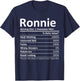 RONNIE Nutrition Funny Birthday Personalized Name Gift T-Shirt - T-Shirt | Navy