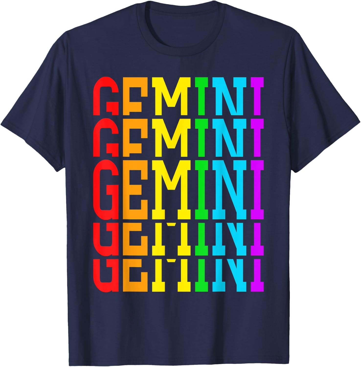 Team Gemini June Girl Horoscope Gemini May King Rainbow T-Shirt - T-Shirt | Navy