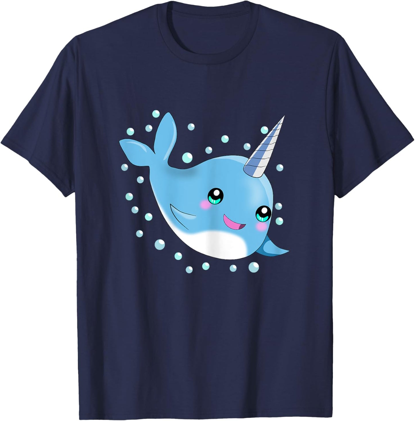 Sea Animal Lover Gift Kids Boys Girls Cute Baby Narwhal T-Shirt - T-Shirt | Navy