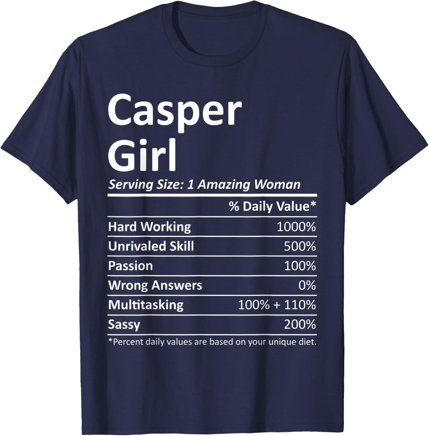 CASPER GIRL WY WYOMING Funny City Home Roots USA Gift T-Shirt - T-Shirt | Navy