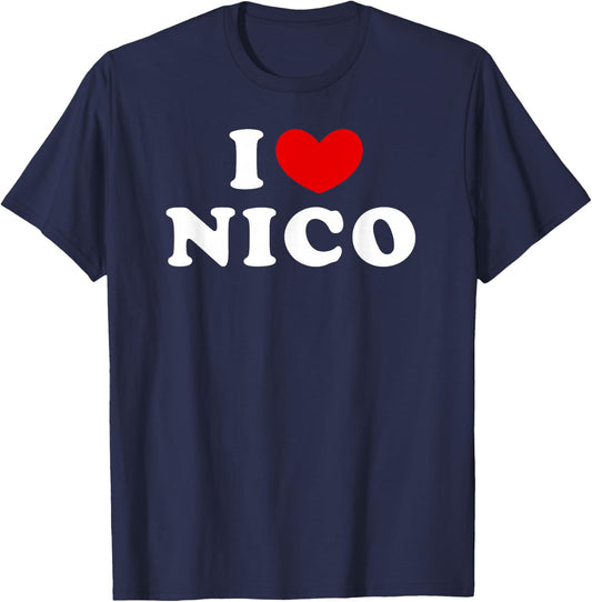 I Love Nico, I Love Nico T-Shirt - T-Shirt | Navy