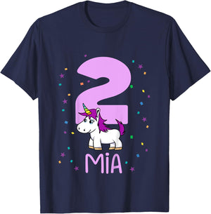 Kids I am 2 years and my name is Mia T-Shirt - T-Shirt | Navy