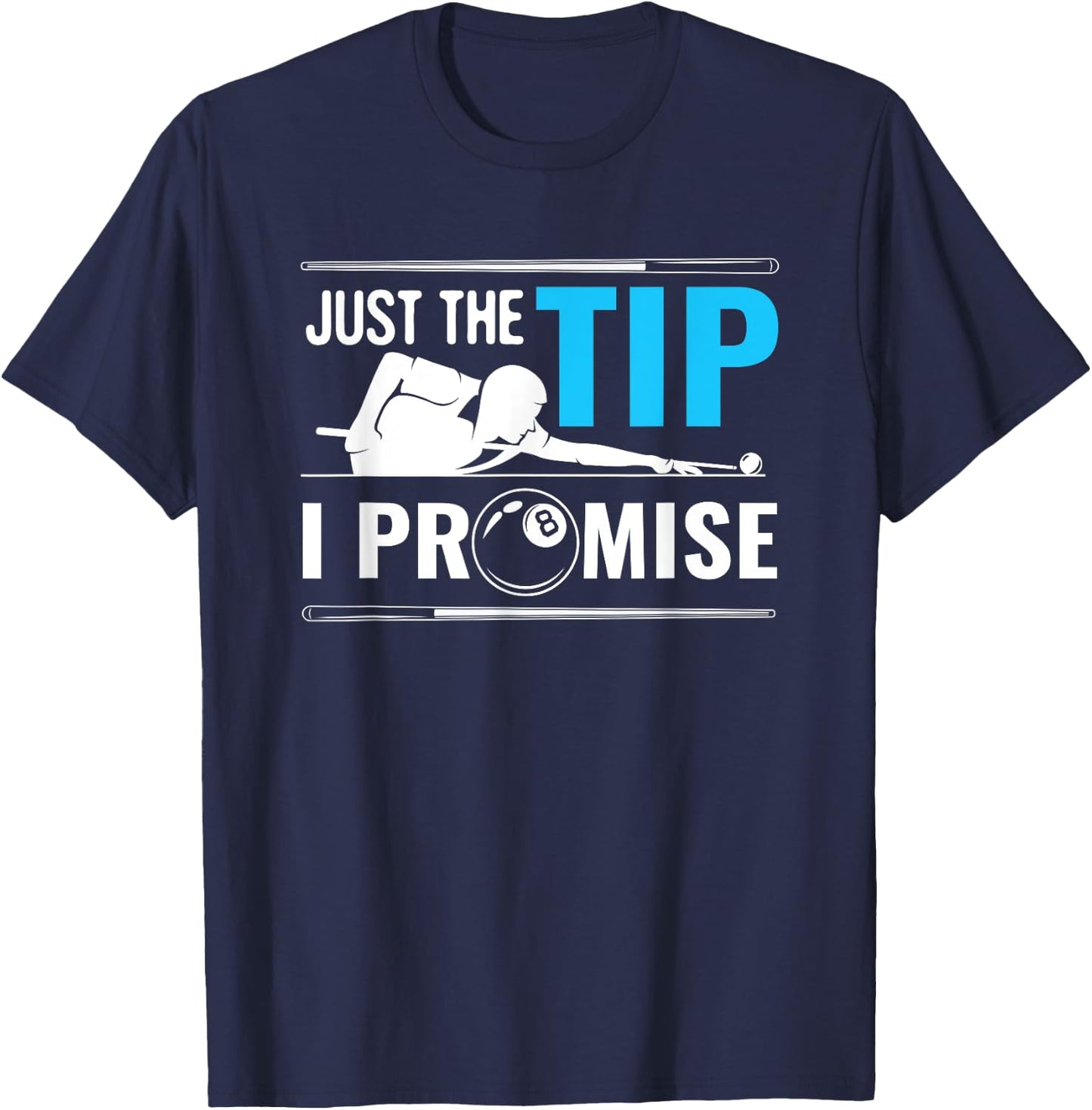 Billiards Cue Sport Game Pool Balls Billiard Player Gift T-Shirt - T-Shirt | Navy
