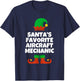 Santas Favorite Aircraft Mechanic Hat Christmas Funny Pj T-Shirt - T-Shirt | Navy