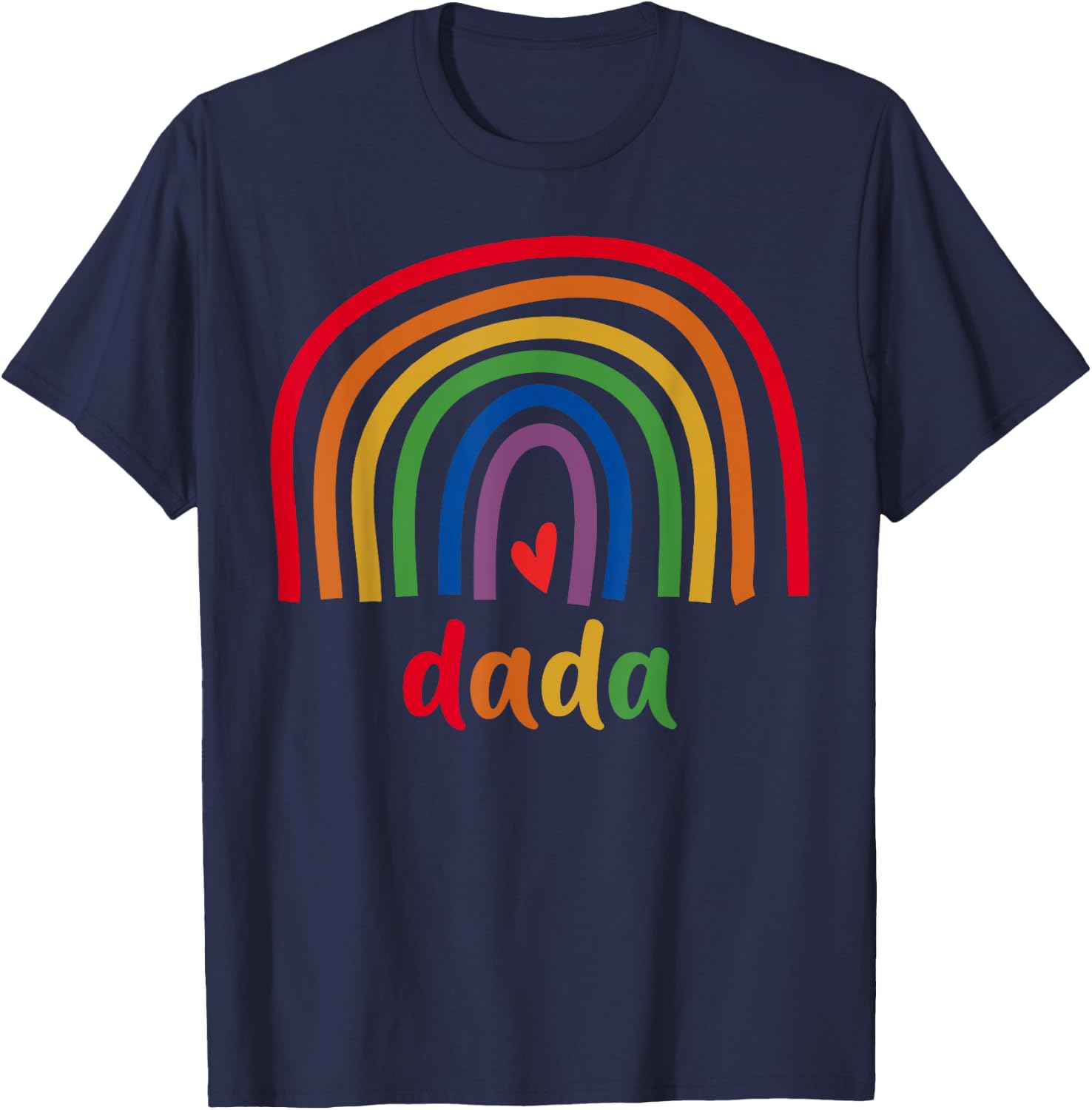 Dada Rainbow Gifts Men Family Matching Birthday T-Shirt - T-Shirt | Navy