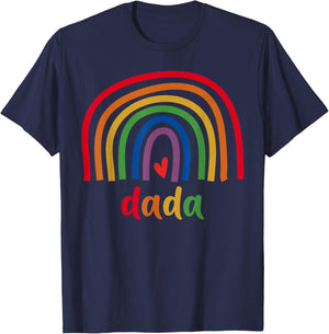 Dada Rainbow Gifts Men Family Matching Birthday T-Shirt - T-Shirt | Navy