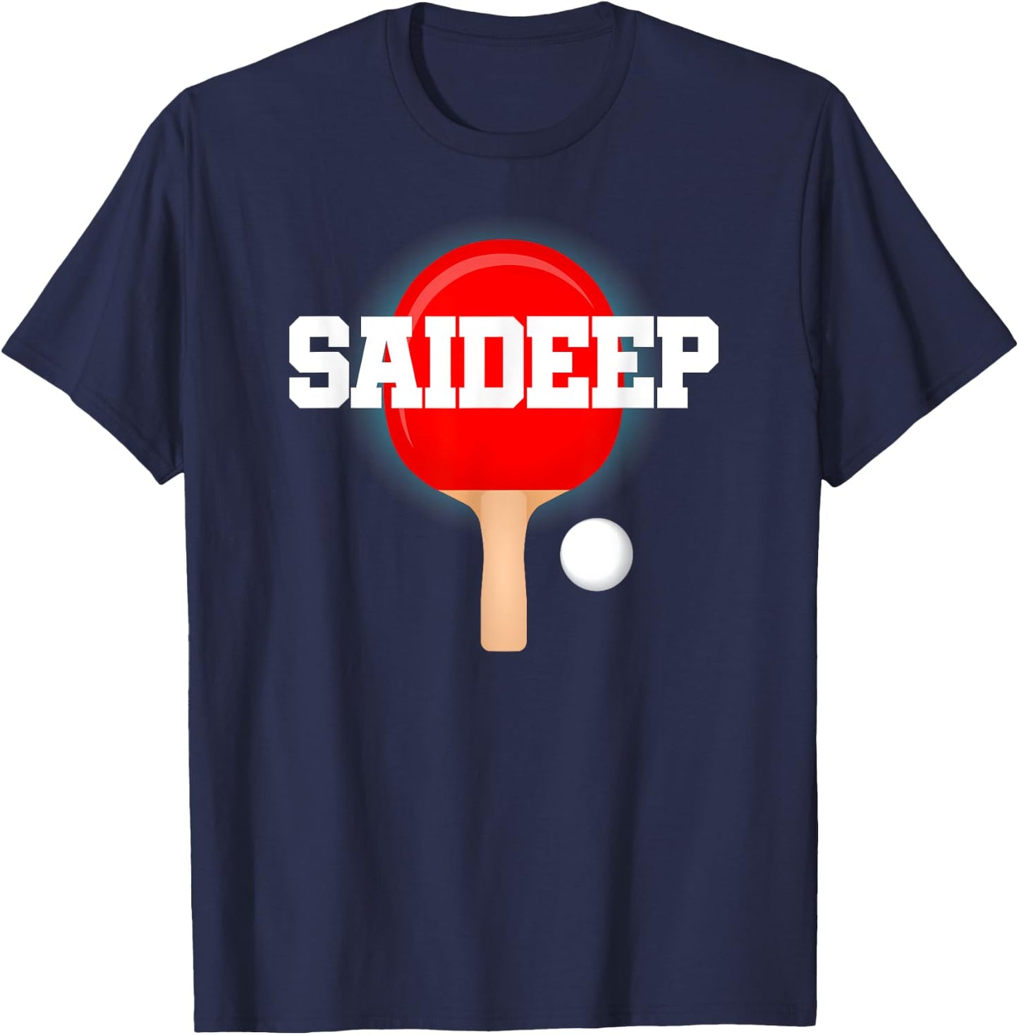 Saideep Name Boys Table Tennis Ping Pong Game Racket Sports T-Shirt - T-Shirt | Navy