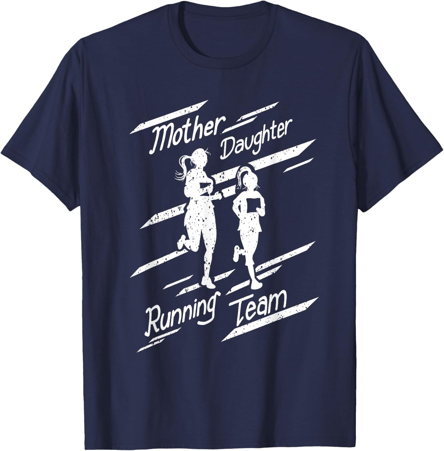 Cool Mother Daughter Running Team | Funny Runner Tandem Gift T-Shirt - T-Shirt | Navy
