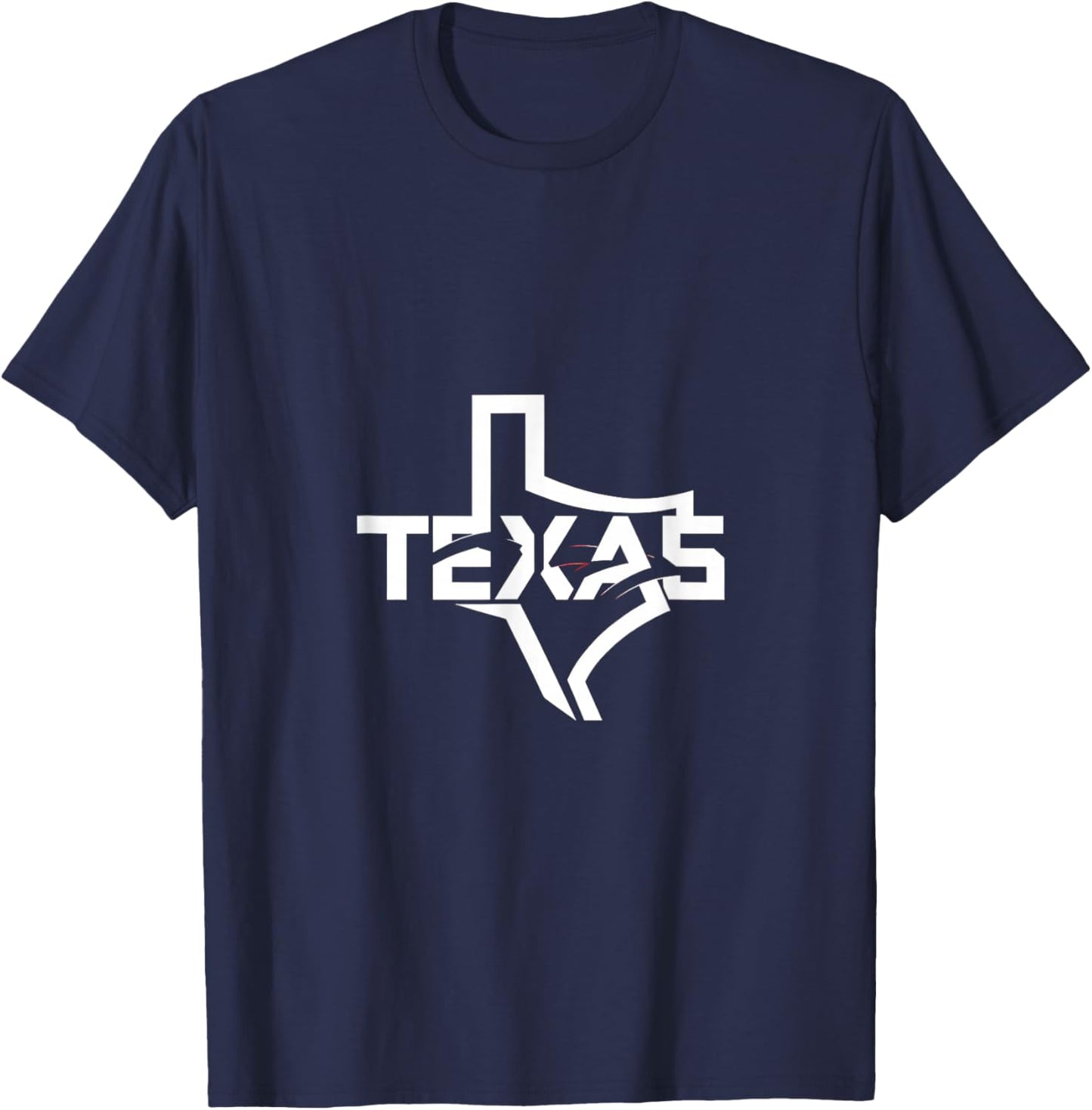 Map of Texas in a Stylized Font T-Shirt - T-Shirt | Navy