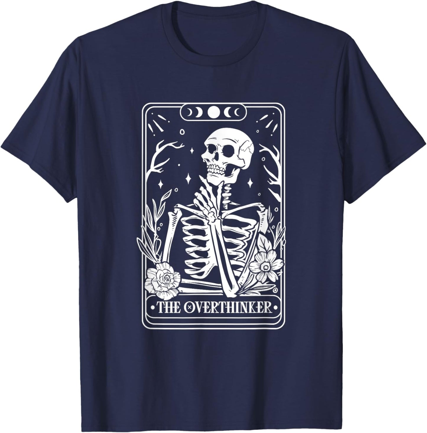 The Overthinker tarot -Adults , Black, Small, Short Sleeve T-Shirt - T-Shirt | Navy