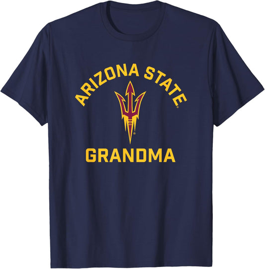 Arizona State University Sun Devils Arched Grandma T-Shirt - T-Shirt | Navy