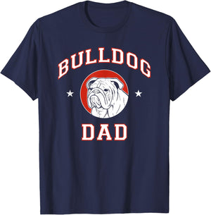 Bulldog Dad Dog Father Men Women Girls Kids T-Shirt - T-Shirt | Navy