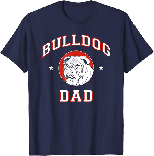 Bulldog Dad Dog Father Men Women Girls Kids T-Shirt - T-Shirt | Navy