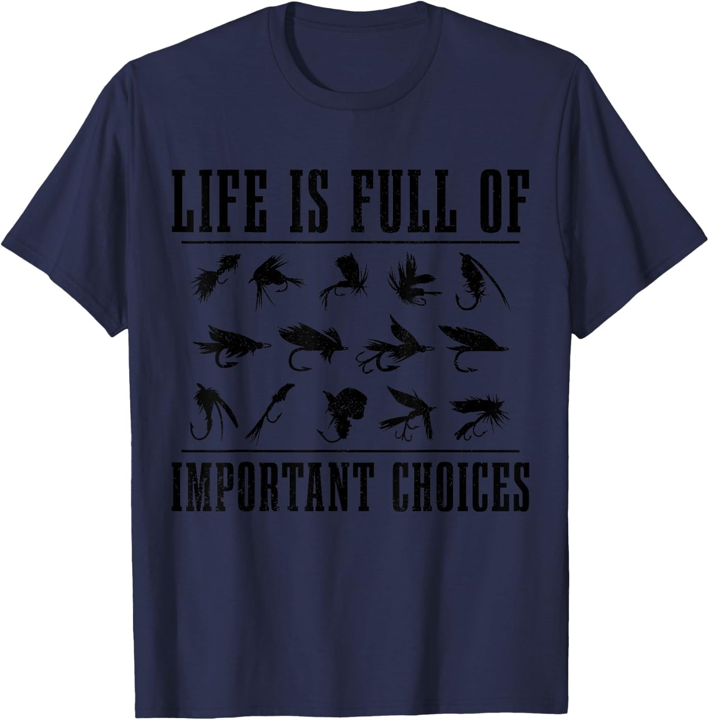 Fly Fishing Gift Vintage Fishing Fisherman Fly Fishing T-Shirt - T-Shirt | Navy